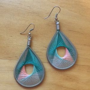 3/$10 jewelry: Colorful Teardrop Thread Earrings